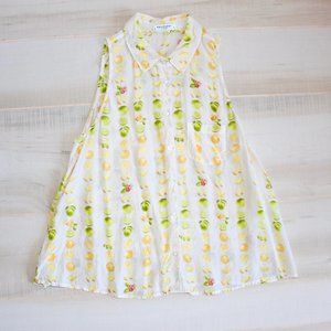 Equipment Silk Mina Blouse Top Citrus Fruit Print
